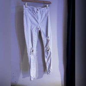 Ripped white jeans American eagle